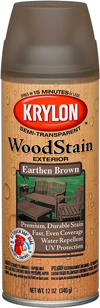 Krylon K03607000 Wood Stain Earthen Brown Spray Stain
