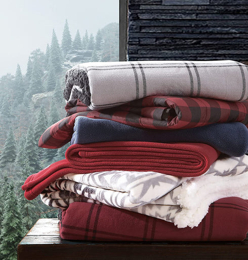 Eddie Bauer Ultra-Plush Collection Throw Blanket-Reversible Sherpa Fleece Cover, Soft & Cozy, Perfect for Bed or Couch, San Juan Oyster