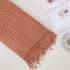 PANDAHOME Textured Throw Blanket Rust Orange Solid Soft for Sofa Couch Decorative Knitted Blanket, 50" x 60", Red Mud