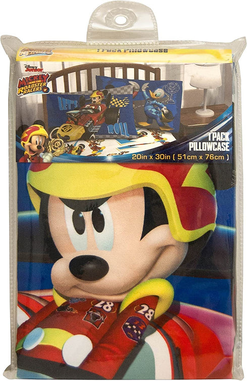 Jay Franco Disney Junior Mickey Mouse and The Roadster Racers 20" x 30" Reversible Pillowcase