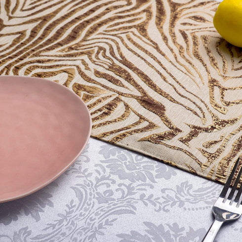 Zebra Home Dining Table Runners for Kitchen Table(Gold, 14"X72"/1PC)