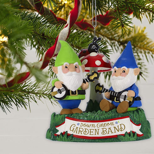 Hallmark Keepsake Christmas Ornament 2019 Year Dated Garden Sound (Plays Duelin' Banjos Song), Dueling Gnomes