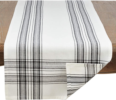 SARO LIFESTYLE Cotton Plaid Design Table Runner