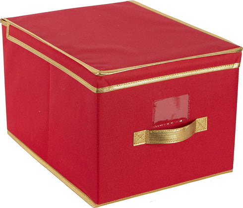 Simplify, Garage and Attic Collapsible Holiday Jumbo Box, Good for Seasonal Storage Christmas, Easter, Fourth of July, Fall & Spring, Red