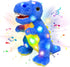 Cuteoy LED Musical T-Rex Blue Stuffed Dinosaur Light up Singing Plush Toy Adjustable Volume Lullaby Animated Soothe Birthday Gifts for Kids Toddlers, 12’’