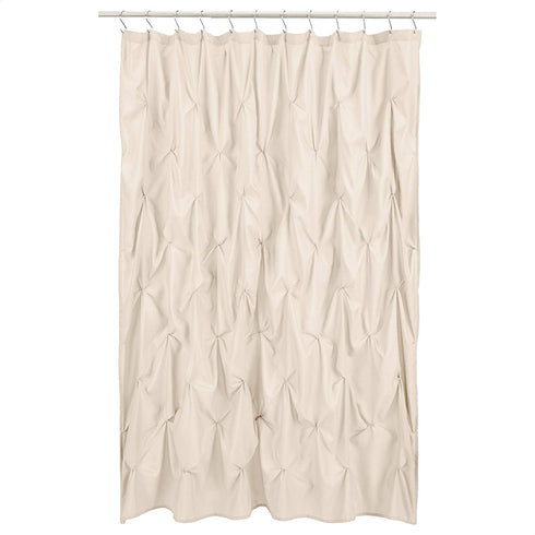 Amazon Basics Pinched Pleat Bathroom Shower Curtain - Beige, 72 Inch