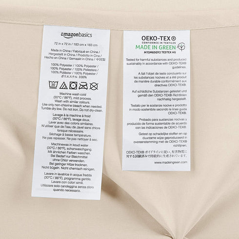 Amazon Basics Pinched Pleat Bathroom Shower Curtain - Beige, 72 Inch