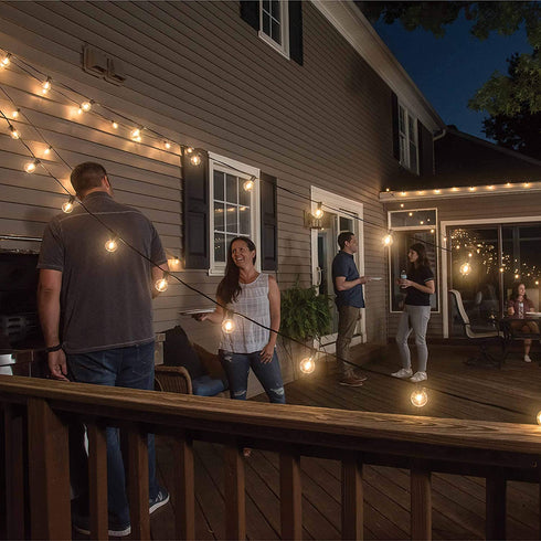 Mr Beams 1W G40 Globe Bulb LED Weatherproof Indoor/Outdoor String Lights, 25 ft, Black