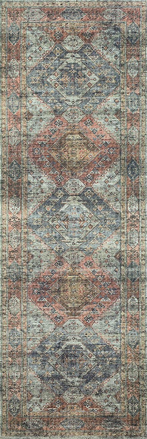 Loloi II Skye Collection SKY-06 Apricot / Mist, Traditional 18" x 18" Sample