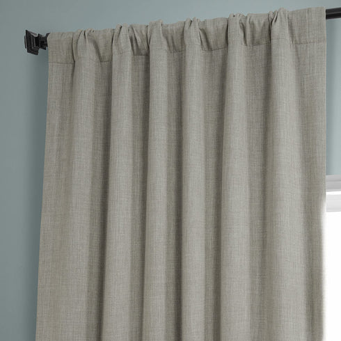 HPD Half Price Drapes BOCH-LN185-P Faux Linen Room Darkening Curtain (1 Panel) 50 X 84, BOCH-LN1857-84, Oatmeal