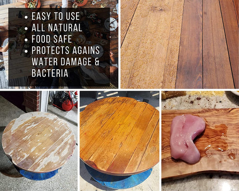 Z's Wood Nectar All Natural Beeswax Furniture Polish & Conditioner (6oz), Made with Tung Oil, Beeswax, & Carnauba Wax - Great on Damaged & Untreated Wood, Sent-CedarWood LemonGrass