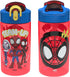 Zak Designs Marvel Spider-Man Kids Water Bottle with Spout Cover and Carrying Loop, Made of Durable Plastic, Leak-Proof Water Bottle Design for Travel (16 oz, 2-Pack, Spidey and His Amazing Friends)