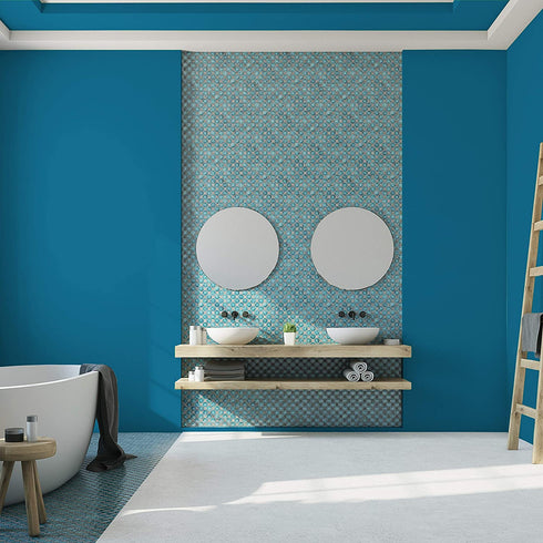 Microblend Interior Paint and Primer - Blue/Azuresque, Gloss Sheen, Quart, Premium Quality, High Hide, Low VOC, Washable, Microblend Cabo Collection