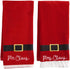 St. Nicholas Square Christmas Towels, Red Bath Hand Towel Set of 2, Mr. & Mrs. Claus with Santa Belt Decorative Design 25 x 16 Inches Bathroom Decorating for The Holidays