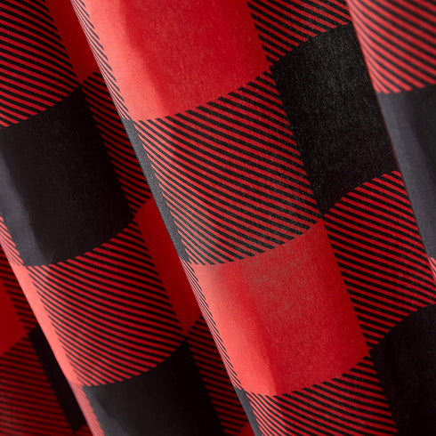 Home Spun Holiday Buffalo Check Shower Curtain, Red and Black