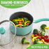 GreenLife Soft Grip Diamond Healthy Ceramic Nonstick, 2QT Saucepan Pot with Lid, PFAS-Free, Dishwasher Safe, Turquoise