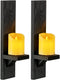 Wooden Candle Sconces for Wall Decor - Decorative Wood Wall Candle Sconce Set of 2 for Living Room Kitchen Hallway Wall Art Farmhouse Country Home Decorations