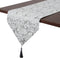 EHouseHome Jacquard Damask Reversible Silver Grey Table Runners with Tassels 13 x 72 inch Wrinkle and Water Resistant Spill-Proof Decorative Dining and Wedding Runners