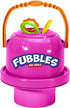 Little Kids Fubbles No-Spill Big Bubble Bucket in Pink for Multi-Child Play, Made in The USA