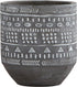 Amazon Brand Rivet Modern Concrete Indoor Outdoor Planter Pot With Painted Accents - 5 Inch, Grey and White