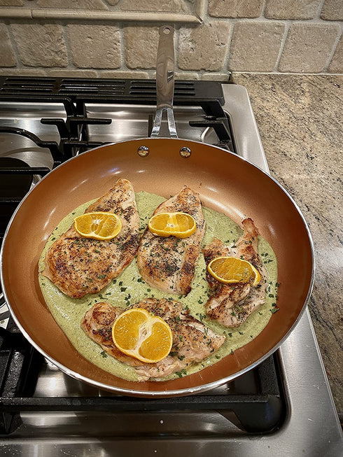 Euro-Home Gorgeous 11" Ceramic Copper Coated Fry Pan, Multicolor