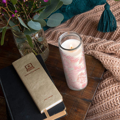 Scented Cathedral Candle by Studio Oh! - 13-Ounce Soy-Blend Wax Pillar Candle in Decorative Glass Container - Everlong - Burns up to 115 Hours