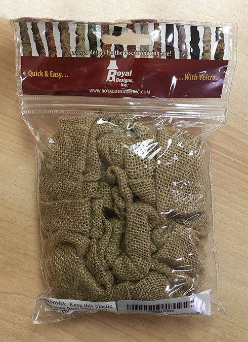 Royal Designs, Inc. CC-19-BL Burlap Cord & Chain Cover 4' Burlap Material Touch Fastener, Burlap