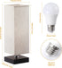 Bedside Table Lamp - Soilsiu Bedroom 3 Color Options Solid Wood Lamps with Modern Fabric Shade Reading Nightstand Lamps for Living Room, Kids Room, College Dorm, Office (LED Bulb Included)