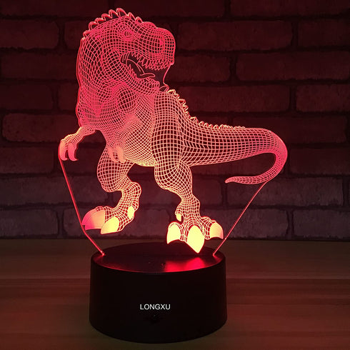 LONGXU Dinosaur Toys 3D Night Light for Boys with Timer Remote & Smart Touch 7 Colors Changing Dimmable TRex Toy 1 2 3 4 5 6 7 8 9 10 Year Old Boy Gifts (Dinosaur)