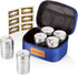 Portable Stainless Steel Spice Shaker Seasoning Dispenser - 6 Pc Set with Rotating Lids and Travel Bag| Spice Jars - Salt and Pepper Shakers - Dry Herb Spice Condiment Dispenser |Camping|Hiking|BBQ