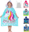 Athaelay Soft Swim Cover-ups for 3 to 10 Years Old Kids Girls Hooded Bath Beach Poncho Towels (Magic Unicorn, with Drawstring Bag)