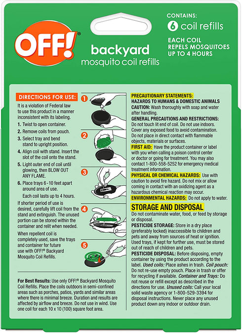 OFF! Mosquito Coil Refills, 6 CT (Pack - 2)