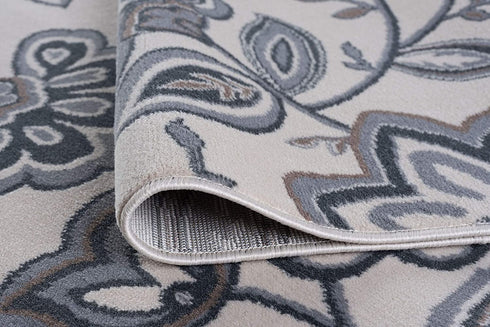 Emmalyn Transitional Floral Cream Scatter Mat Rug, 2' x 3'