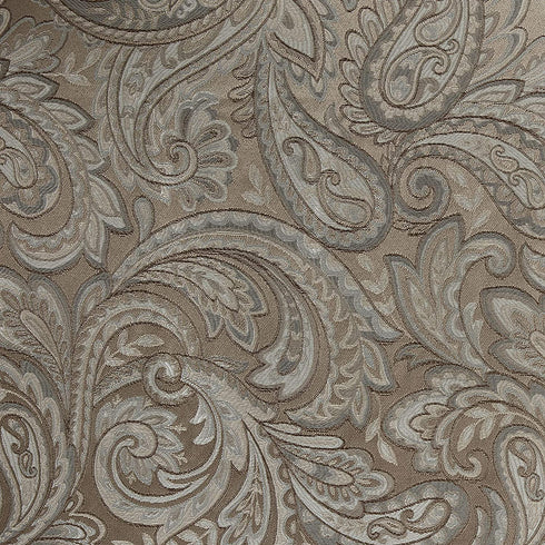 Madison Park Faux Silk Paisley Jacquard, Rod Pocket Curtain with Privacy Lining for Living Room, Kitchen, Bedroom and Dorm, 50 in x 18 in, Blue Bead Trim