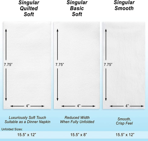 AH AMERICAN HOMESTEAD Disposable Hand Towels for Bathroom - Paper Guest Napkins - Linen-Like Wipes - White, 15.5" x 12" - Ideal For Wedding Reception or Dinner Party (Pack of 100 Quilted Soft White)