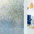 rabbitgoo Stained Glass Privacy Window Film, Mosaic Pattern Static Cling Decorative Window Vinyl, Removable Rainbow Window Tint Film, Non-Adhesive Iridescent Films for Home Office, 17.5 x 118 inches