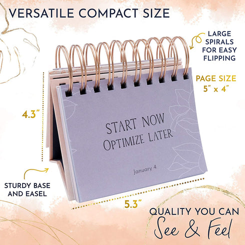 RYVE Motivational Calendar - Daily Flip Calendar with Inspirational Quotes - Inspirational Desk Decor for Women, Office Decor for Women, Motivational Gifts for Women, Inspirational Gifts for Women