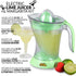 Nostalgia Taco Tuesday Electric Lime Juicer & Margarita Kit, Holds Margaritas, Daiquiris, Smoothies, Slushies, with Salt/Sugar Rimmer, Includes Four 8-Oz. Glasses, 32-Ounce, Green