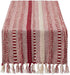 DII Farmhouse Braided Stripe Table Runner Collection, 15x72, Barn Red