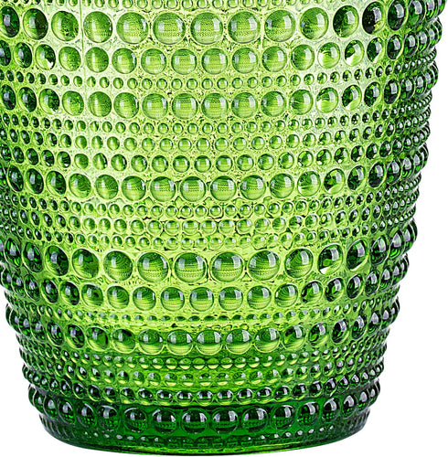 SUNNOW Vastto 10 Ounce Multicolor Polka Dot Glass Tumbler,for Water, Beverage,Juice, Wine,Beer, and Cocktail,Set of 4