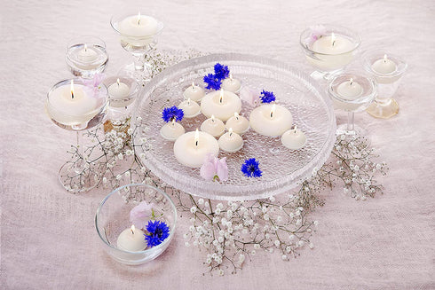 BOLSIUS Unscented Floating Candles - Pure Rich Creamy 3" Ivory, Set Of 12 - European Quality - Imbue Breathtaking Ambiance for Romantic Wedding Centerpieces, Decorations, Events, Pool, Holiday Parties