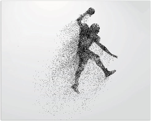 Football Wall Decor Art Prints - Particle Silhouette Set of 4 (8x10) Poster Photos - Man Cave, Bedroom Decor