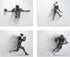 Football Wall Decor Art Prints - Particle Silhouette Set of 4 (8x10) Poster Photos - Man Cave, Bedroom Decor