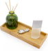 NAUMOO Natural Bamboo Vanity Tray - Slip-Resistant Wooden Bathroom Organizer for Toilet Tank and Counter Top - Spa Home and Kitchen Decor Wood Holder (Small)