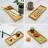 NAUMOO Natural Bamboo Vanity Tray - Slip-Resistant Wooden Bathroom Organizer for Toilet Tank and Counter Top - Spa Home and Kitchen Decor Wood Holder (Small)
