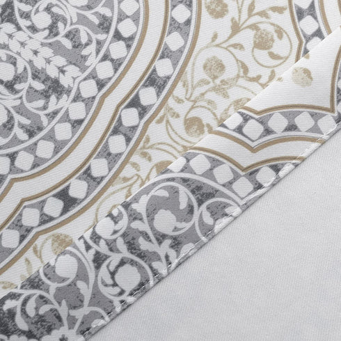 DriftAway Adrianne Damask and Floral Pattern Window Curtain Valance 52 Inch by 20 Inch Beige and Gray