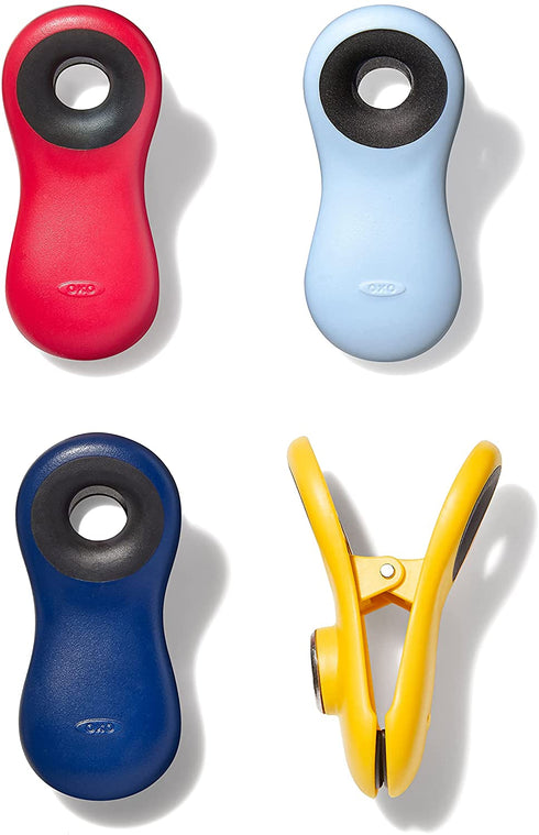 OXO Good Grips Collection Bag Clip, 4 Piece All-Purpose Set, Red/Orange/Green/Blue
