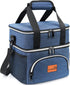 ExtraCharm Insulated Lunch Bag for Men Women Adult, Dual-Compartment Large Lunch Box Reusable Lunchbox Cooler for Work Office Picnic