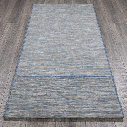 Ottomanson Sundance Collection Indoor/Outdoor Reversible Runner Rug, 2'7" x 7', Blue