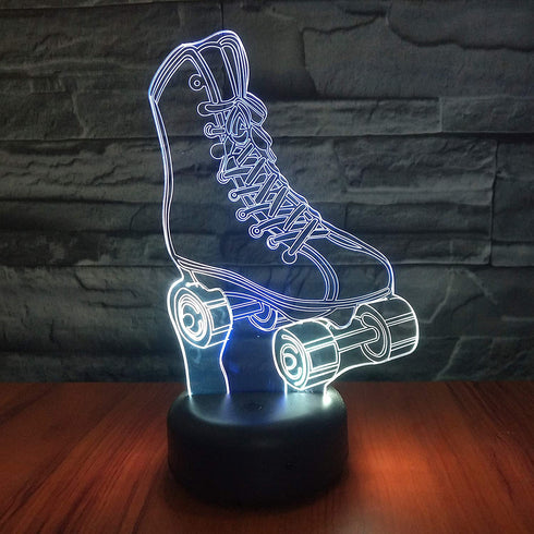 HIPIYA Roller Skate LED 3D Illusion Night Light USB Wheel Skating Shoes Lamp Birthday Gift for Teen Boy Girl Kid Teenager Adult Women Sports Bedroom Decoration Room Decor (Shoes)